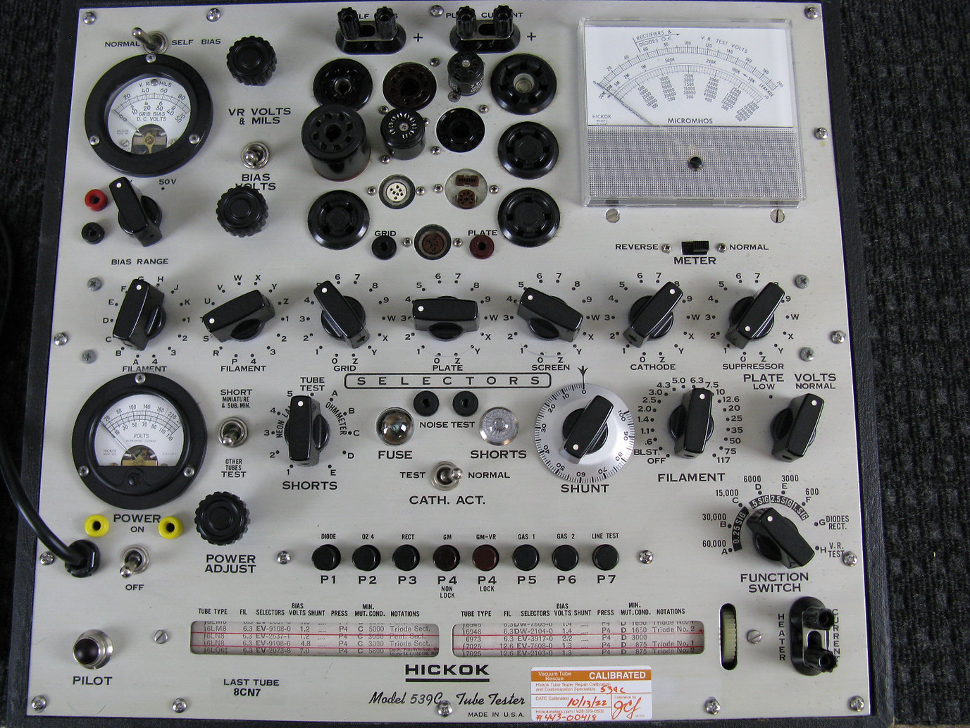 thumbnail image 2 of 1970 Tube Test Data Supplement For Hickok 539B And 539C Tube Testers 2 of 2